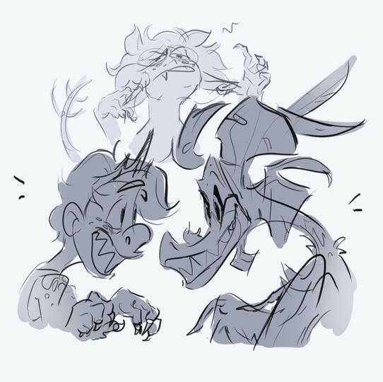 @rexasawrus @eevie_p (twitter) and me roaring casually as our dinosonas