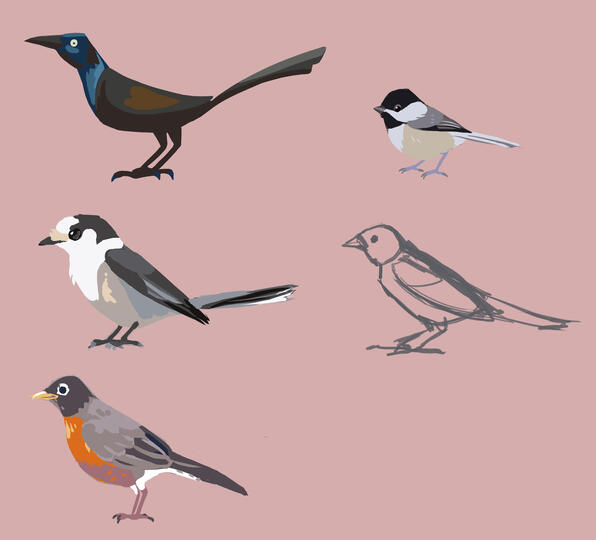 One day I just up and drew these and quit after 4. They're really not anyhing but I love how they turned out?