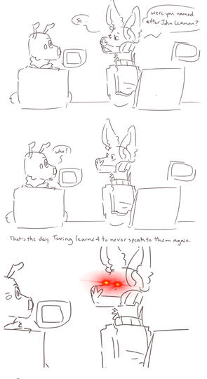 Disrespecting Turing's music tastes is a friendship deal breaker