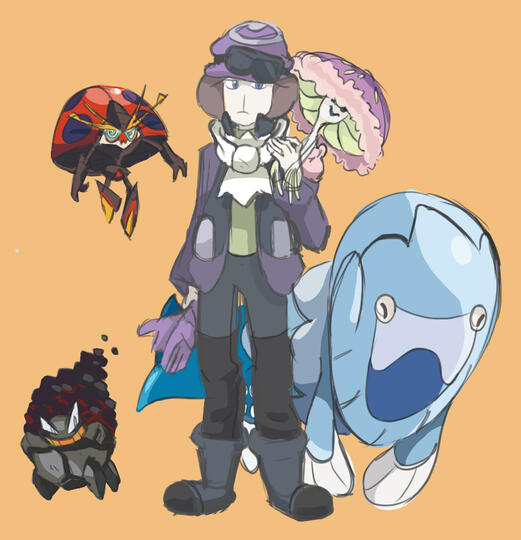 Playing Pixelmon with some submas friends recently! Here's a trainersona design (it's about time) accompanied by Trainwreck, FlyIngMAchIne, Wingdings and S.O.S.