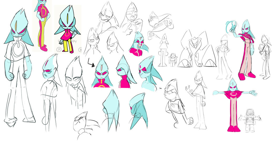 Redesigning Yidin!!!!! I was feeling uncomfortable about her look for awhile, mostly since it read too human to me. Although the new design ended up relatively similar to the old I'm really happy how I was able to simplify the shapes.