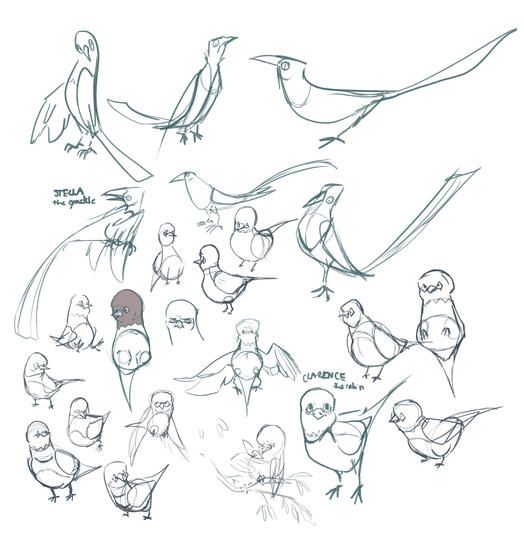 Bird characters!! Inspired by the american robins and common grackles who live around here, my lovelies
