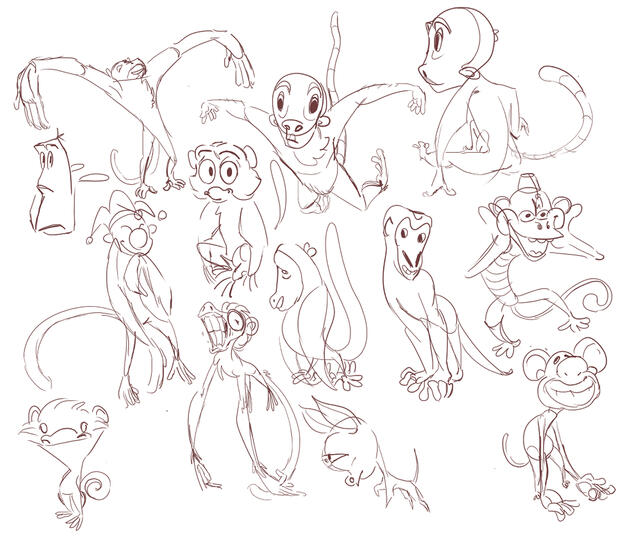 Exploring some monkey designs for an assignment