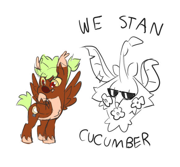 WE STAN CUCUMBER. The pony's a in-style redesign I tried for @eevie_p on twitter's ponysona