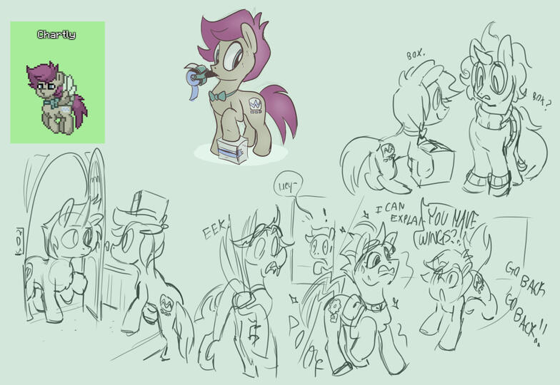 Ok I just realized there's a LOT more old things I forgot to post. Here's my ponysona Chartly hanging out with some friends' ponysonas