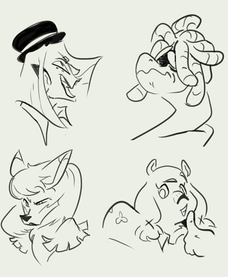 Some No Evil doodles during the time I binged that show like a madlad