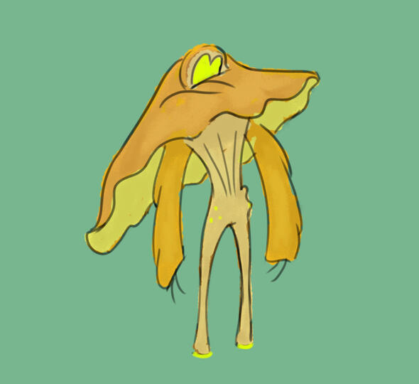 Mushroomfolk sona based on a species by @CarpathianLion on twitter