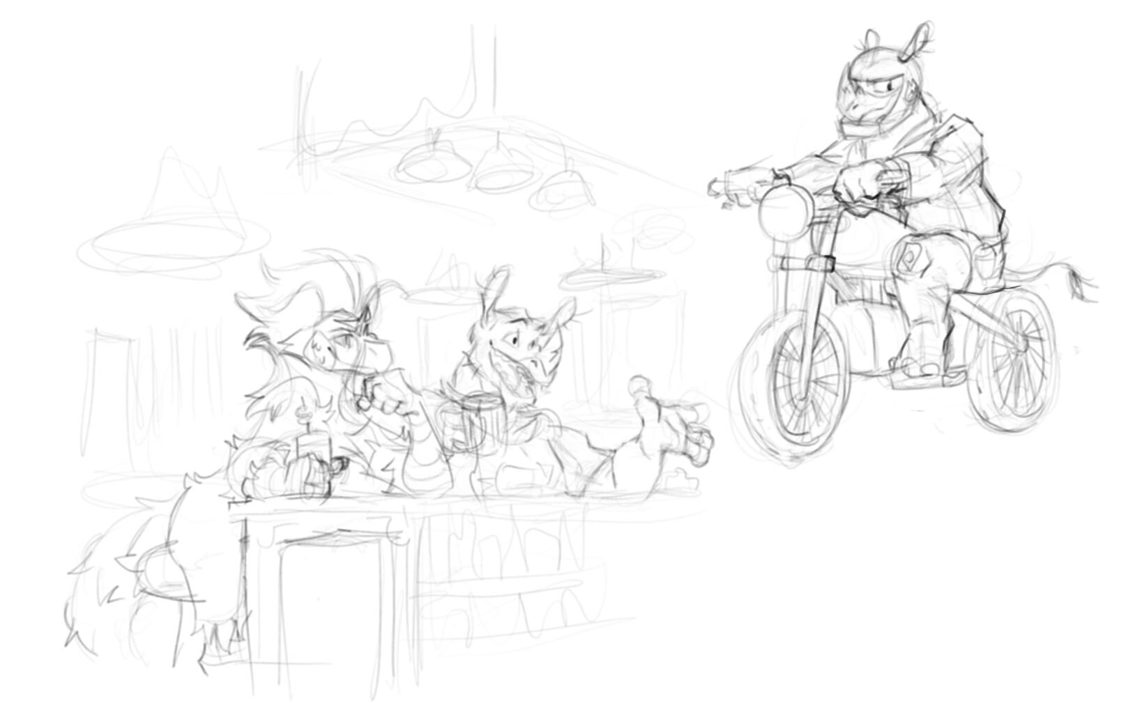 Terry and Rockefeller slice of life doodles