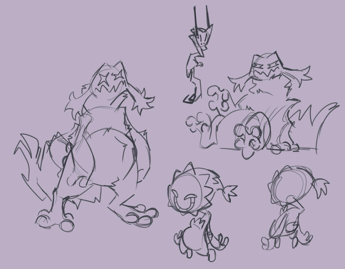 Doodles a few old OCs for fun, think I'm gonna give Zynethirus more belly