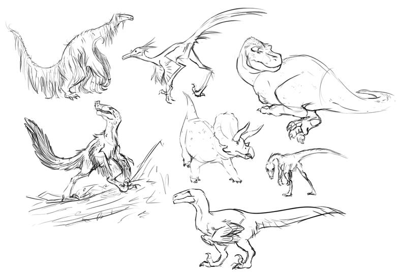 Dinos I drew during class